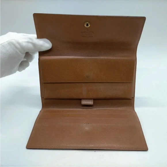 AUTH Louis Vuitton Porte Tresor Wallet Brown Monogram